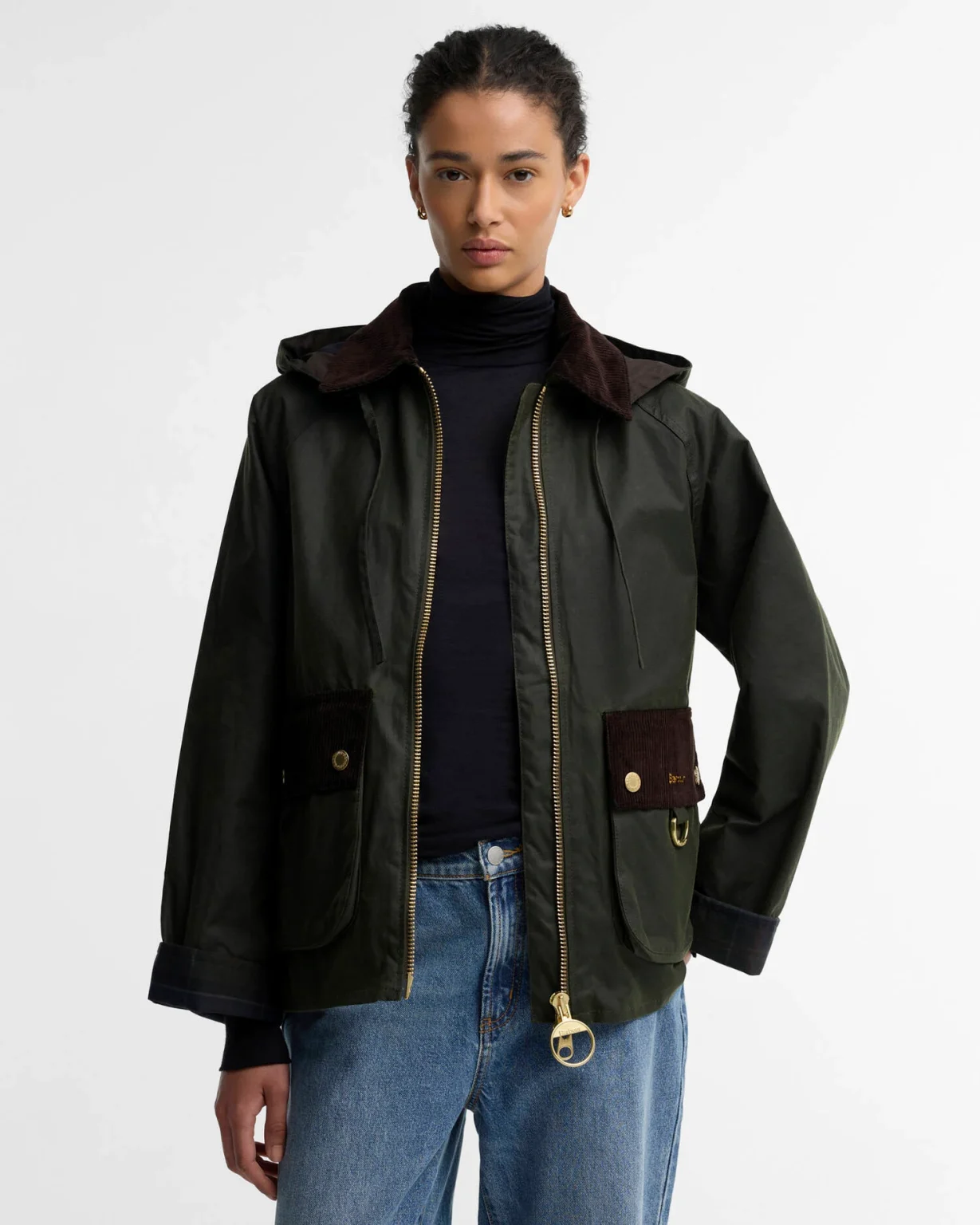 Barbour donna giacca cerata verde CARVILLE