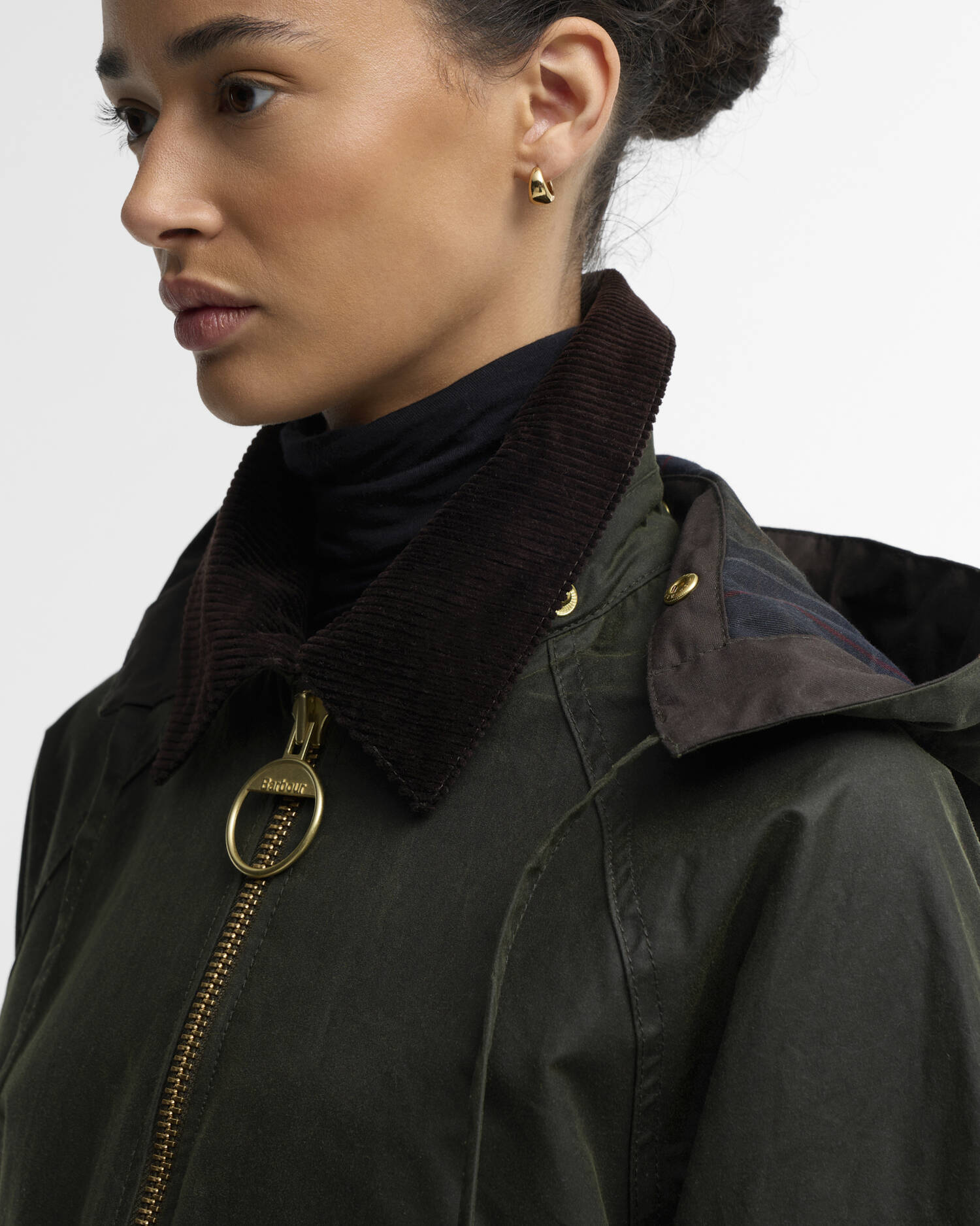 Barbour donna giacca cerata verde CARVILLE - immagine 2