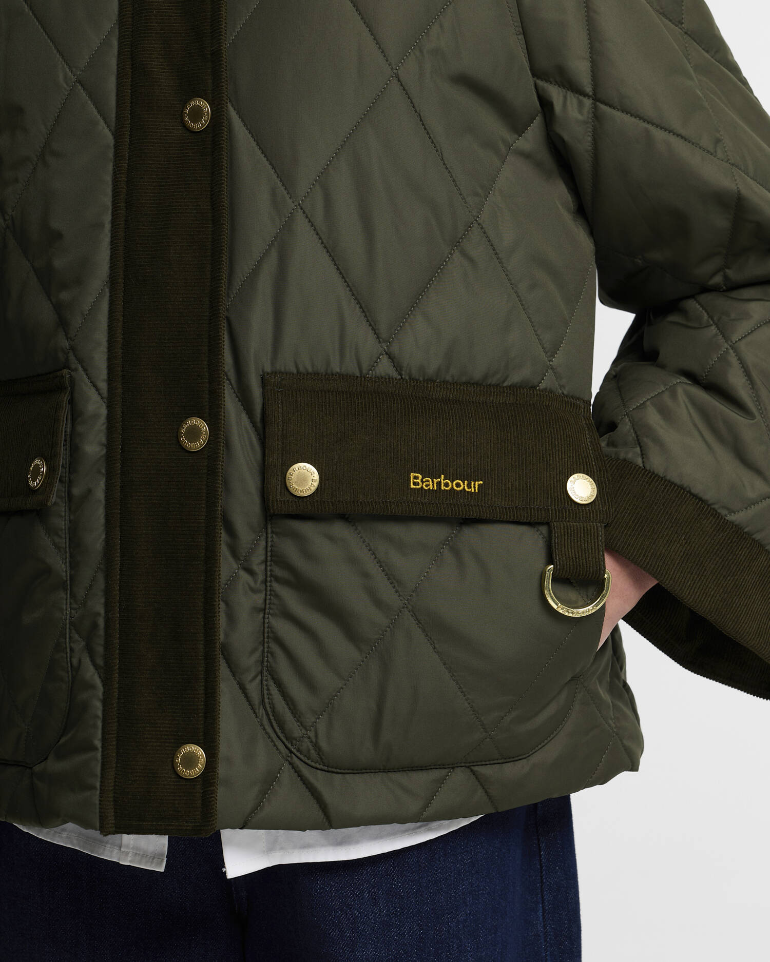 Barbour donna giacca trapuntata corta verde KILNWICK - immagine 3