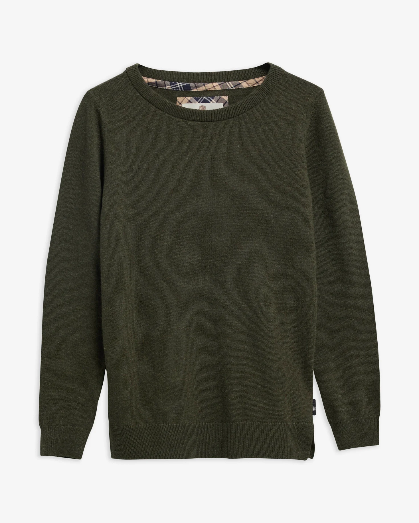 Barbour donna maglia girocollo con toppa tartan PENDLE verde - immagine 3