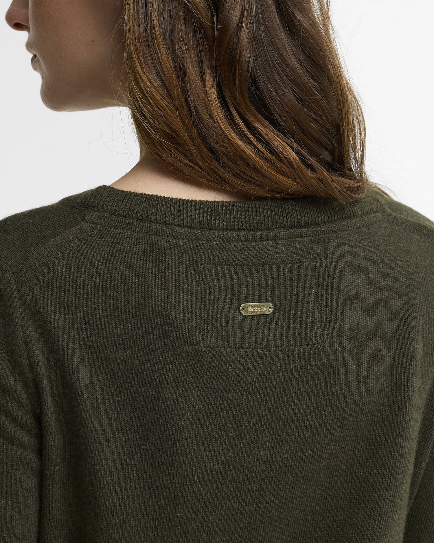 Barbour donna maglia girocollo con toppa tartan PENDLE verde - immagine 2