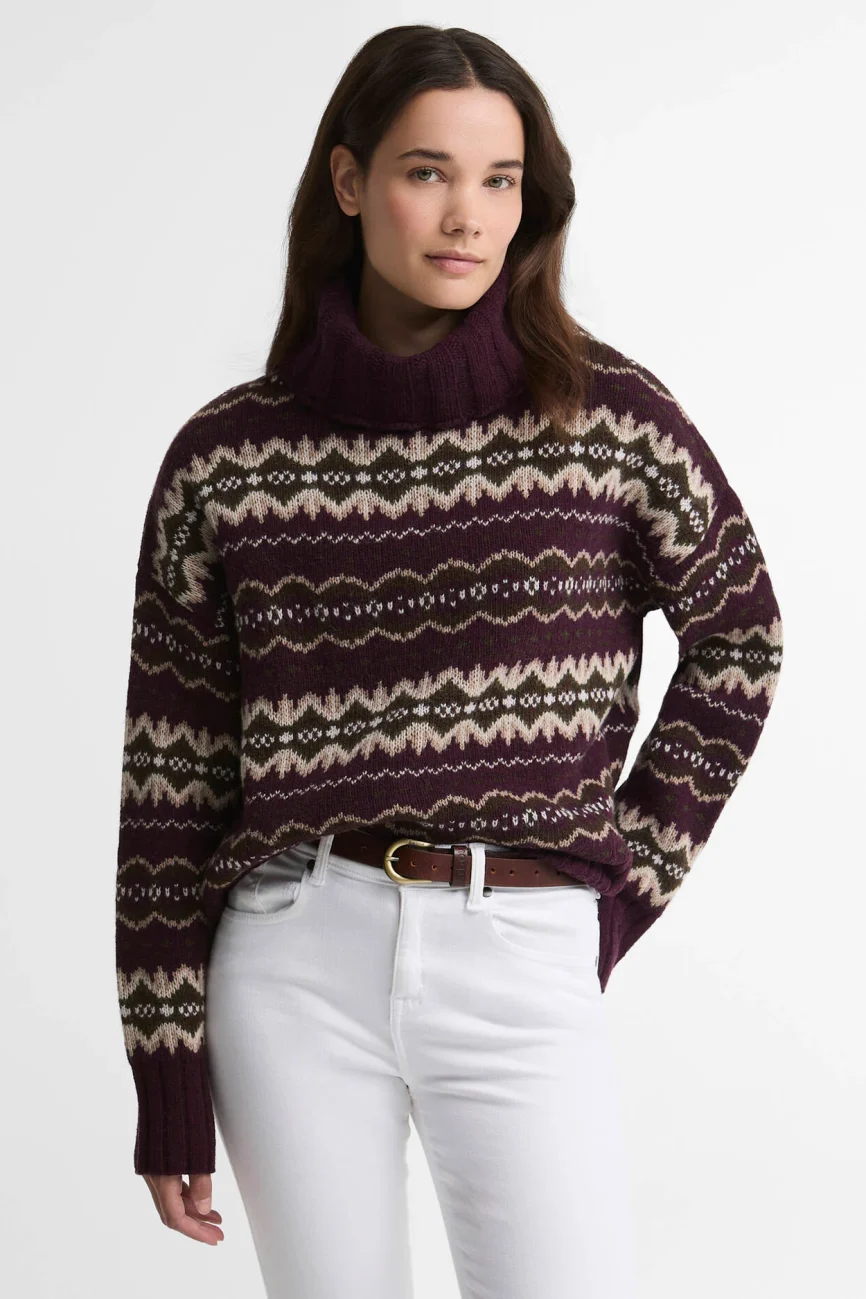 Barbour donna maglia dolcevita motivo Fair Isle HELEN