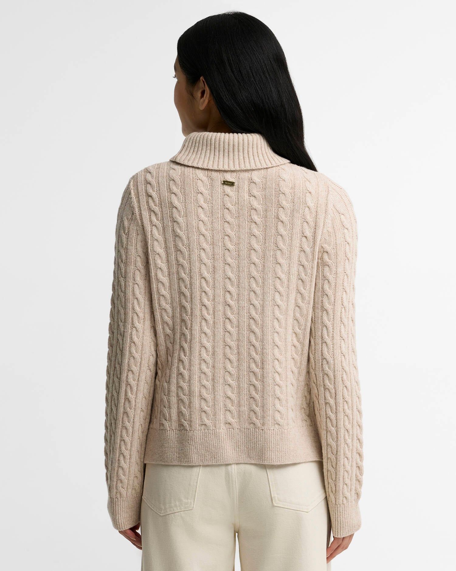 Barbour donna maglia dolcevita a trecce beige AMBLESIDE - immagine 4
