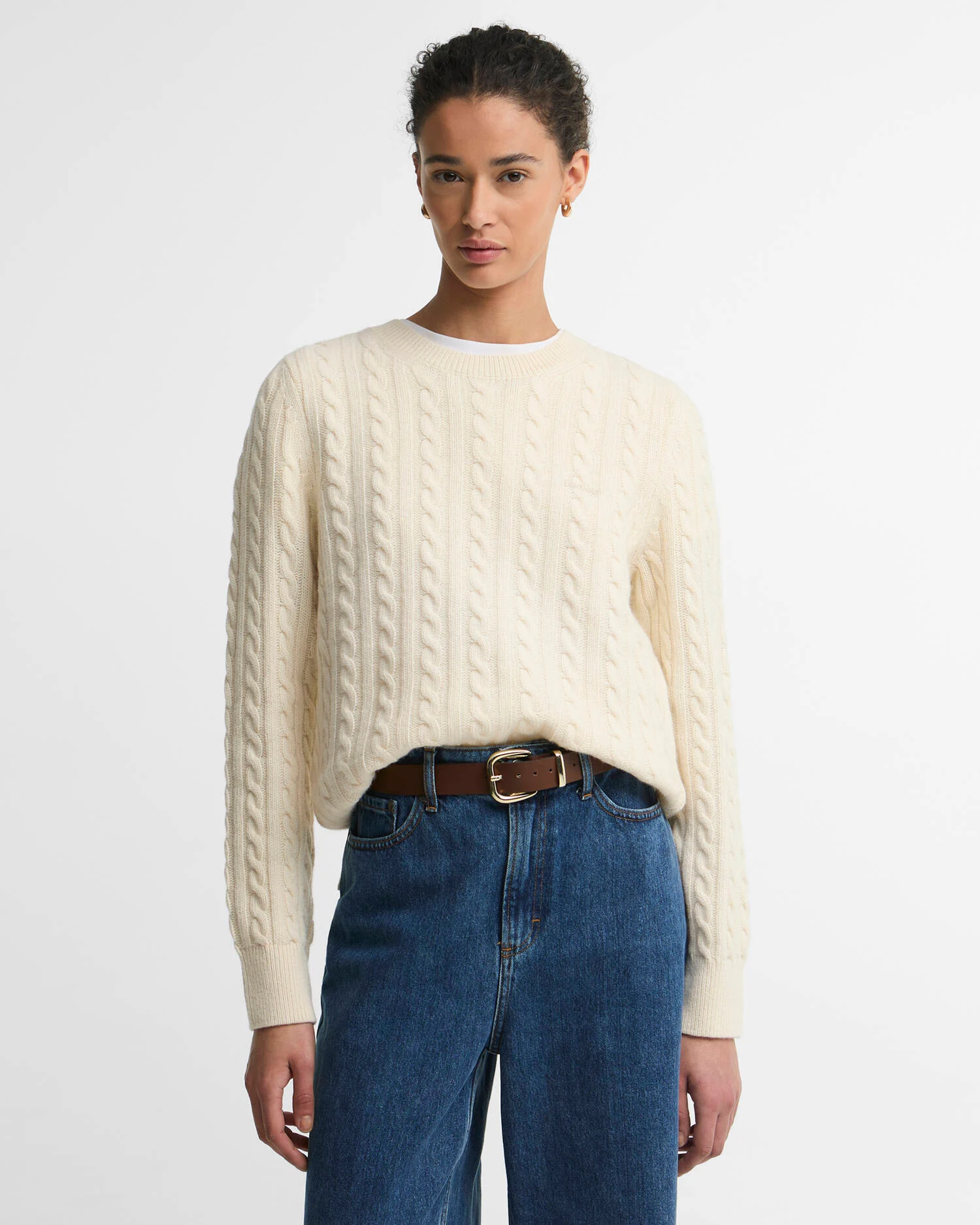 Barbour donna maglia a trecce panna ASHDOWN