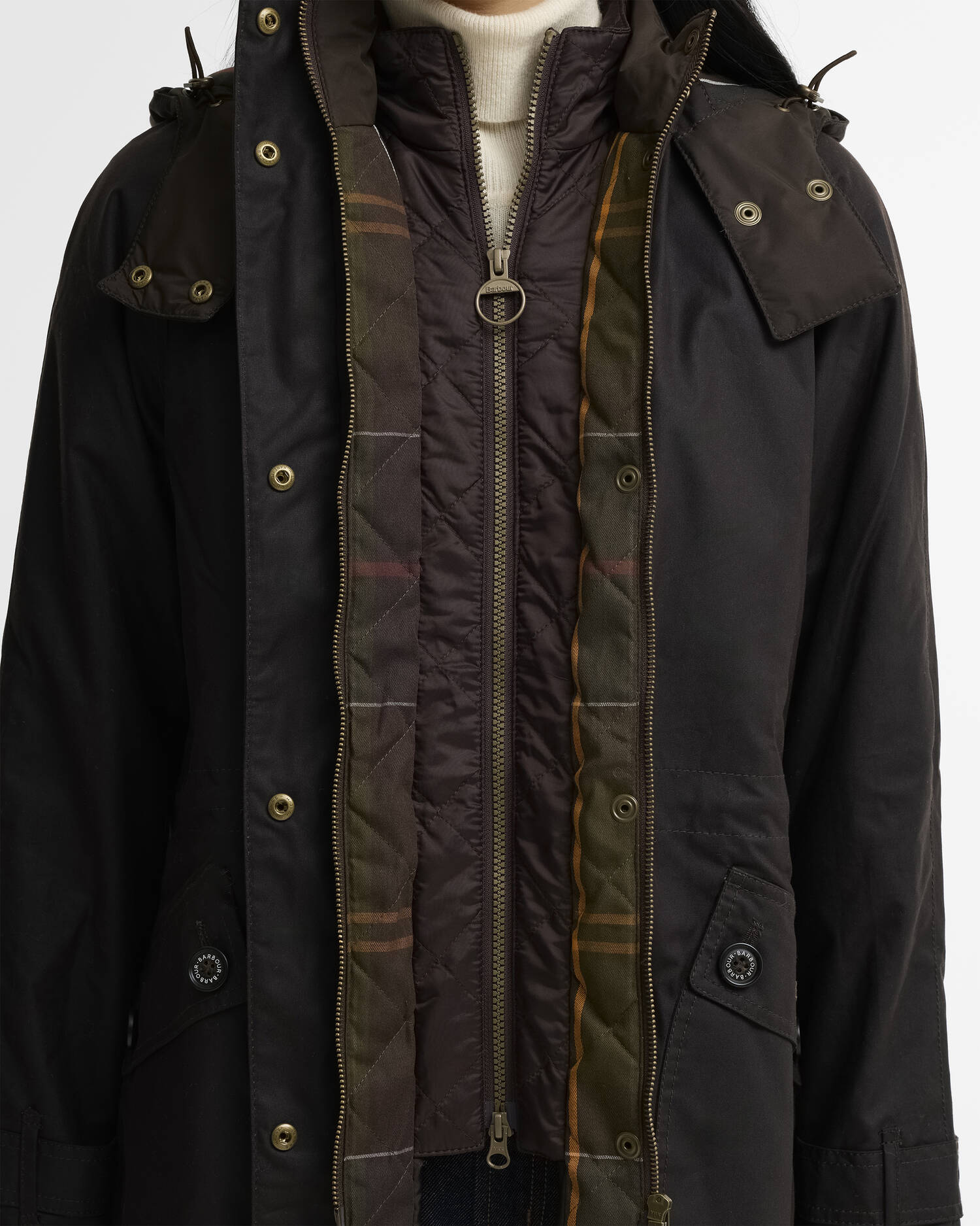 Barbour donna parka cerato marrone rustic CANNICH - immagine 3