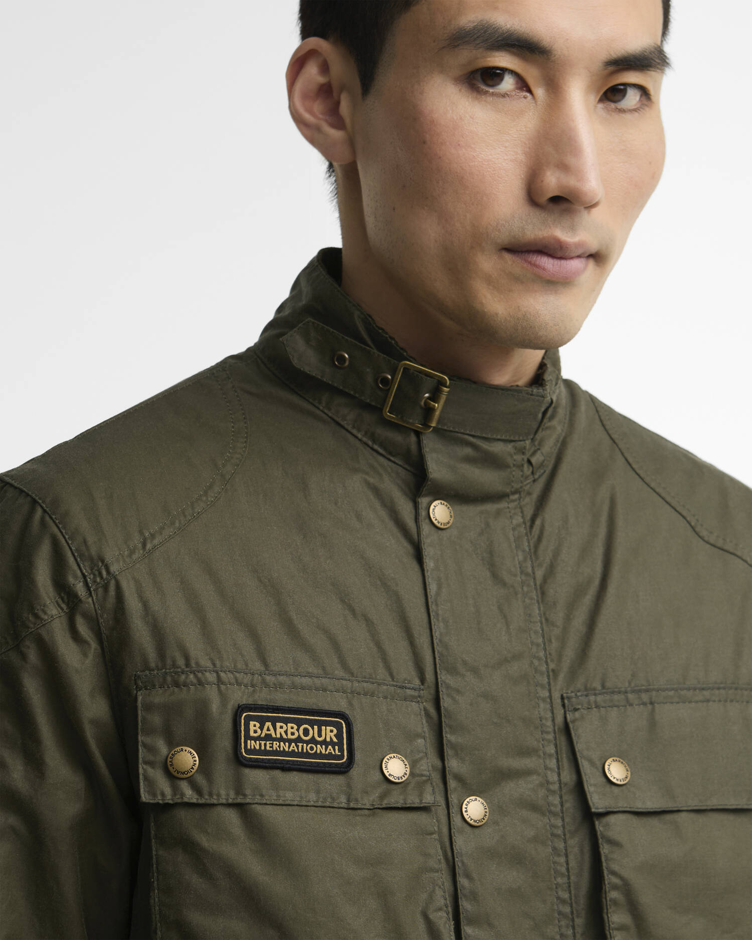 Barbour International giubbotto in cotone cerato verde WINTER MERTON - immagine 2