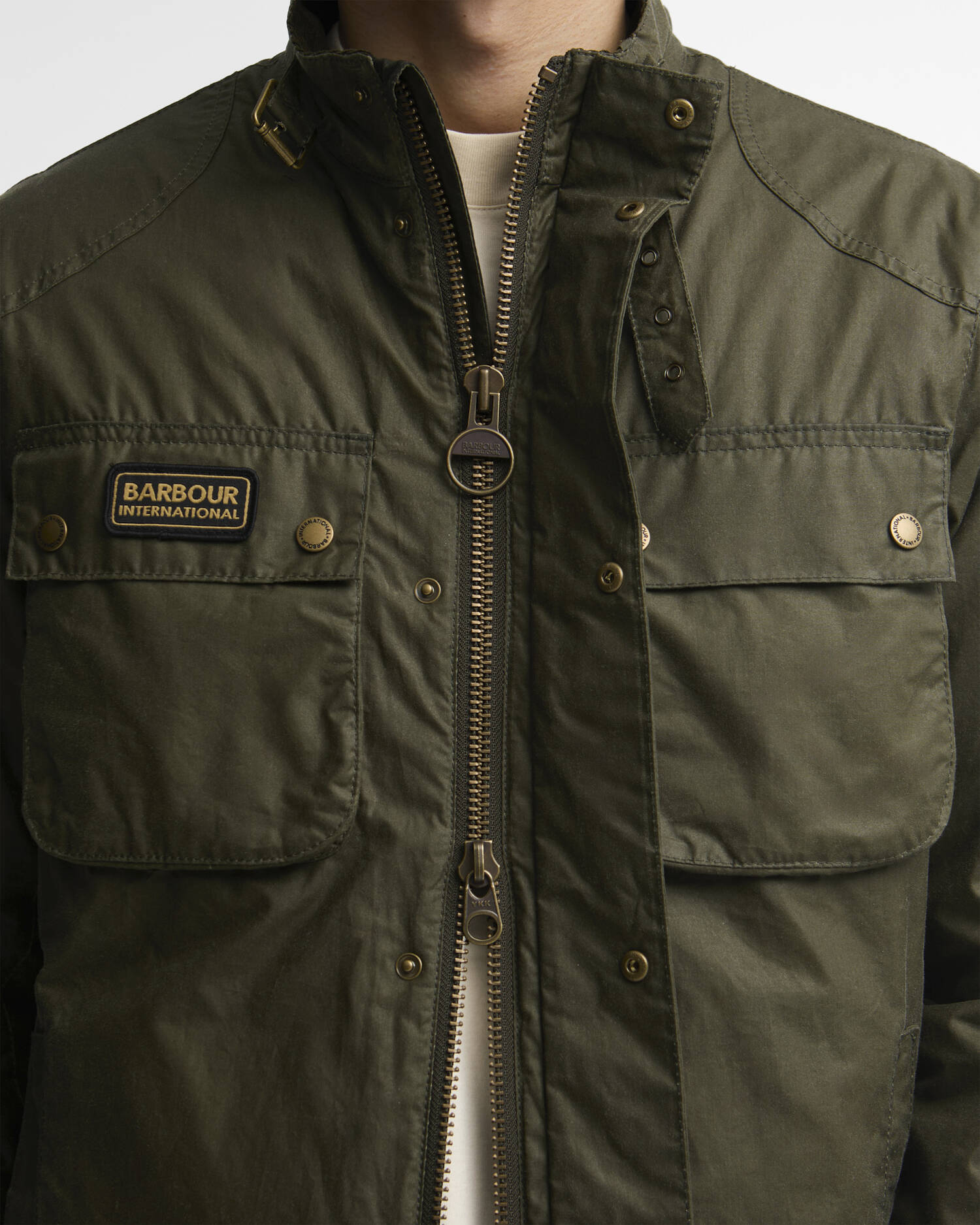 Barbour International giubbotto in cotone cerato verde WINTER MERTON - immagine 3