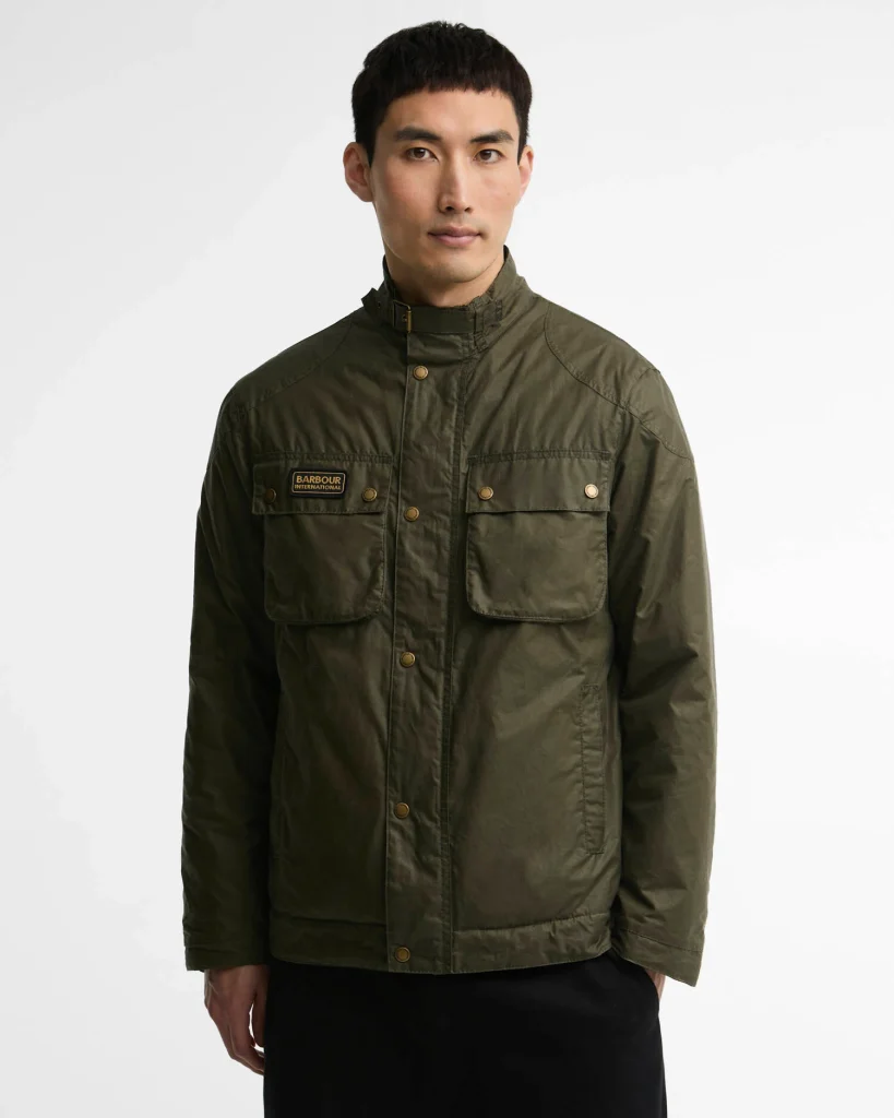 Barbour International giubbotto in cotone cerato verde WINTER MERTON