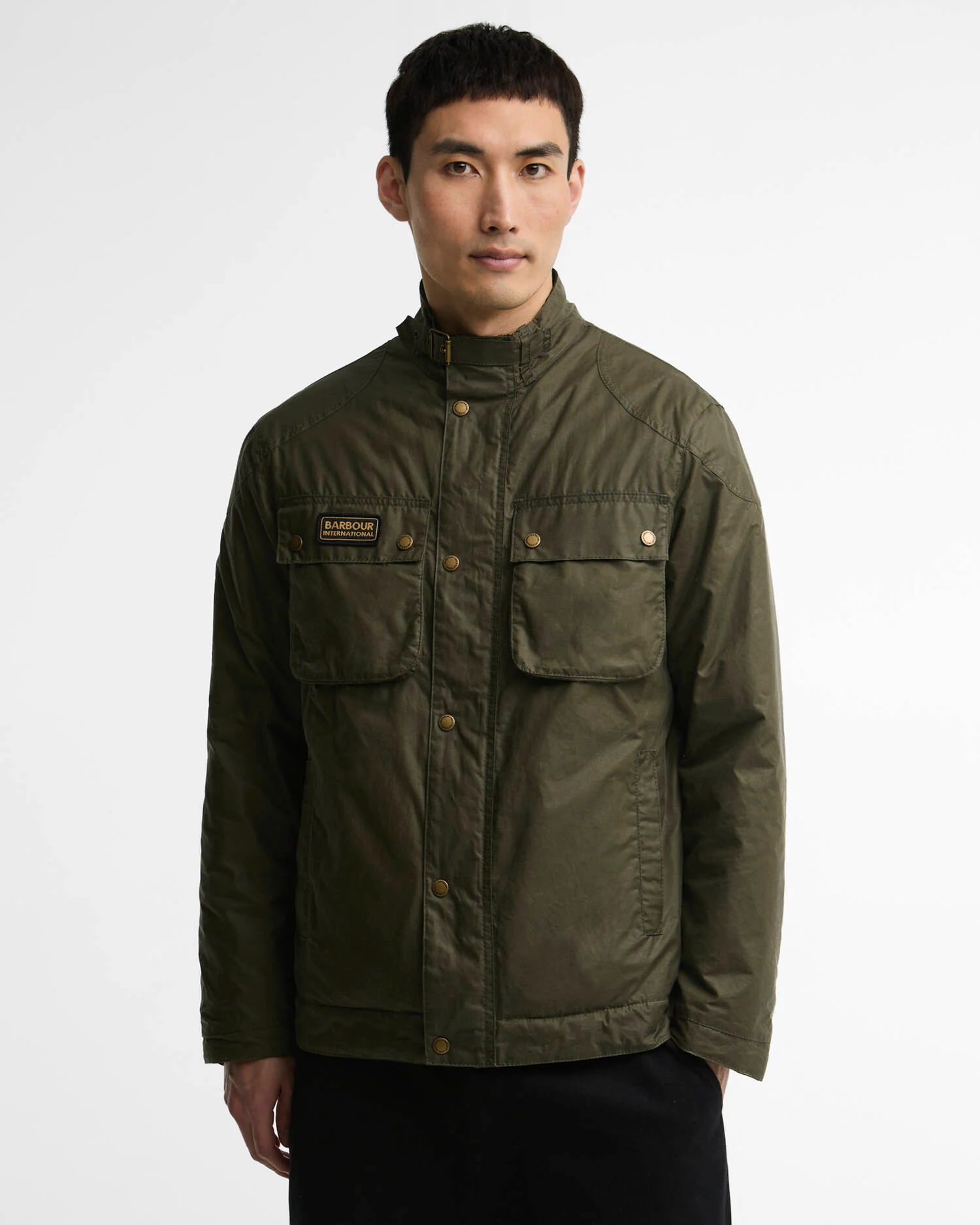 Barbour International giubbotto in cotone cerato verde WINTER MERTON