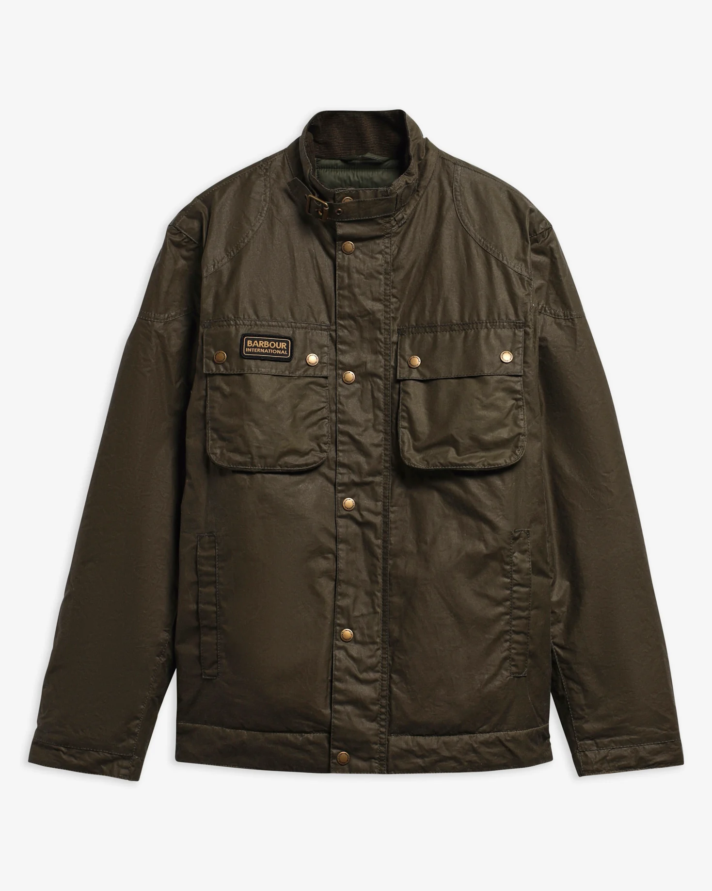 Barbour International giubbotto in cotone cerato verde WINTER MERTON - immagine 7