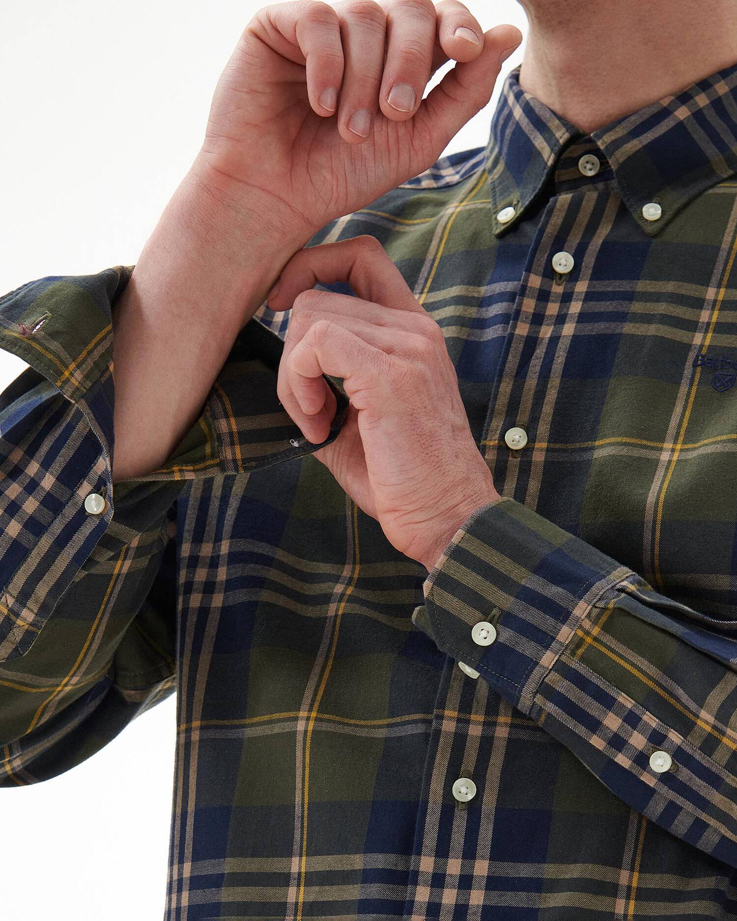 Barbour uomo camicia button down a quadri verde EDGAR - immagine 4
