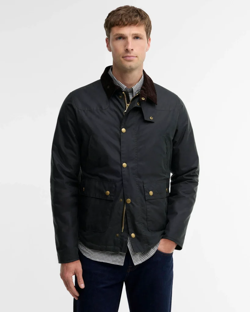 Barbour uomo giacca cotone cerato verde REELIN