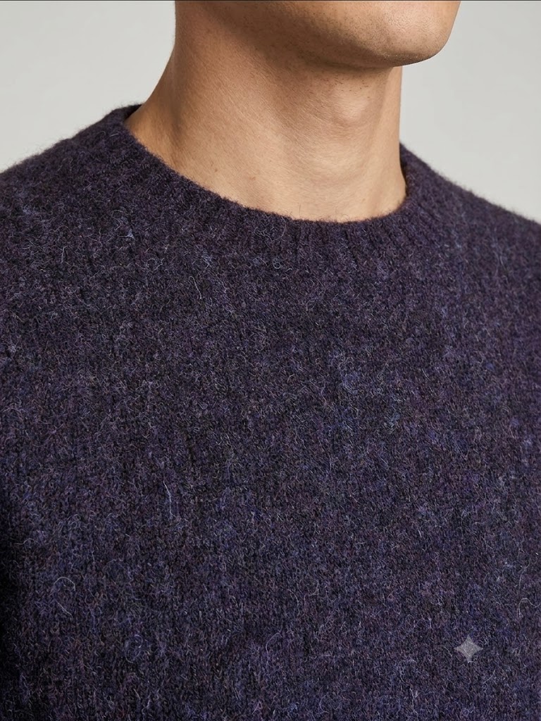 Homeward uomo maglia girocollo in lana shetland viola highland - immagine 3