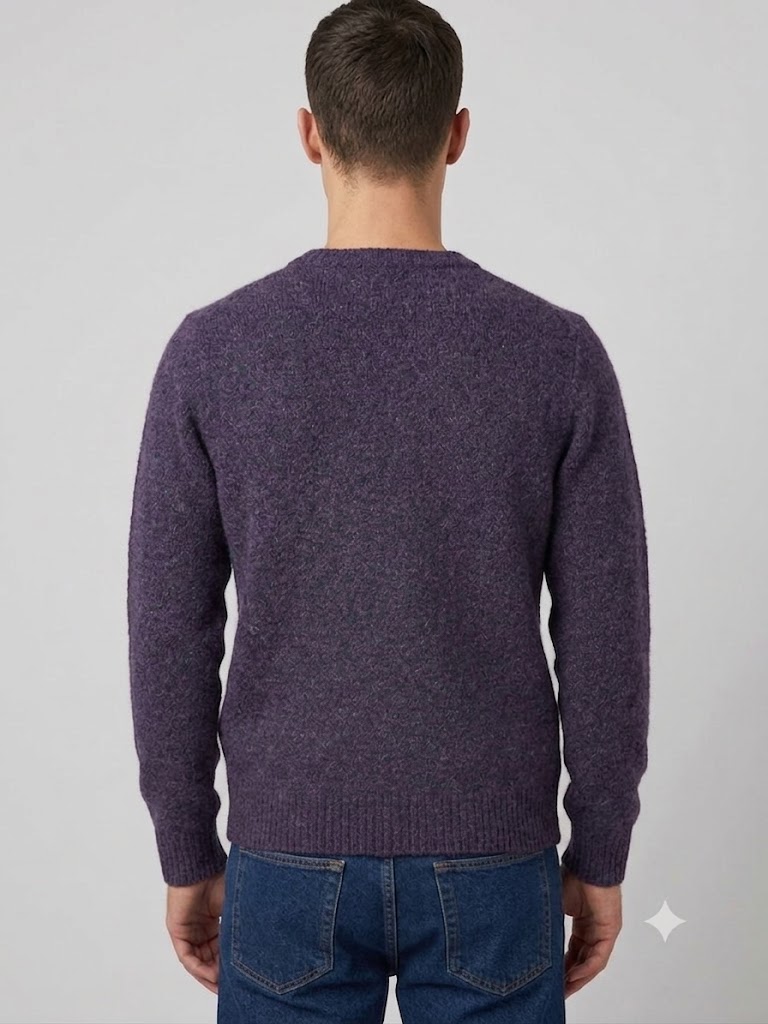 Homeward uomo maglia girocollo in lana shetland viola highland - immagine 4