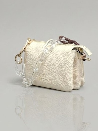 My Best Bag borsa a spalla in pelle martellata avorio REFLEX MACRO DOLLARO