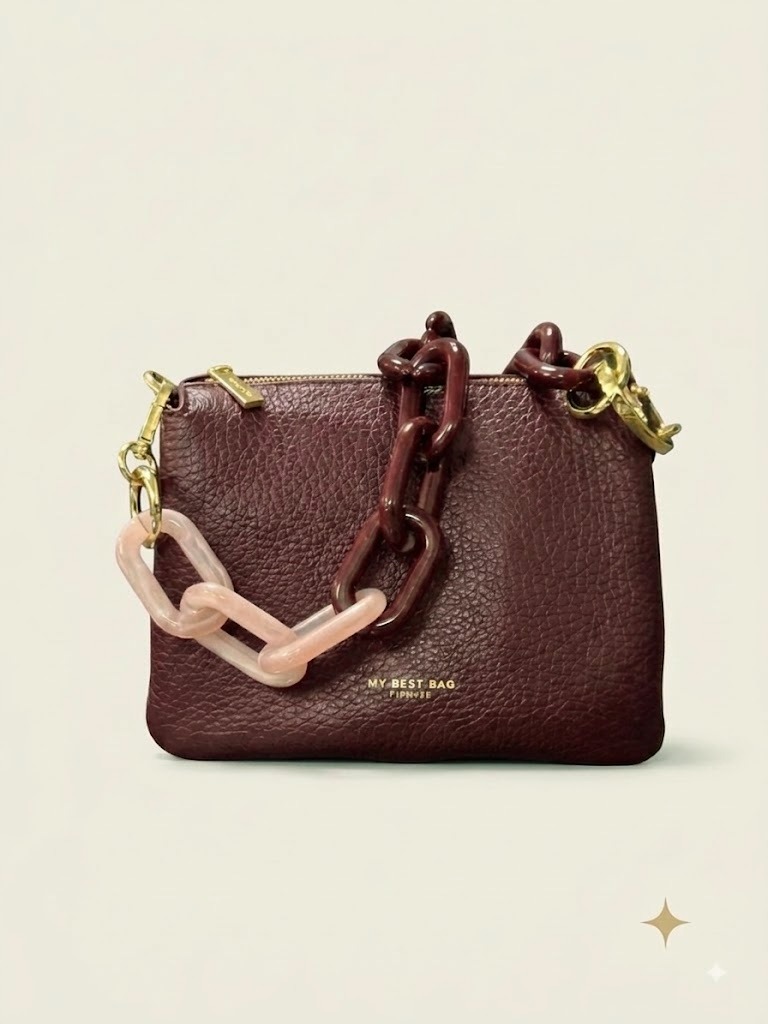 My Best Bag borsa a spalla in pelle martellata bordeaux REFLEX MACRO DOLLARO