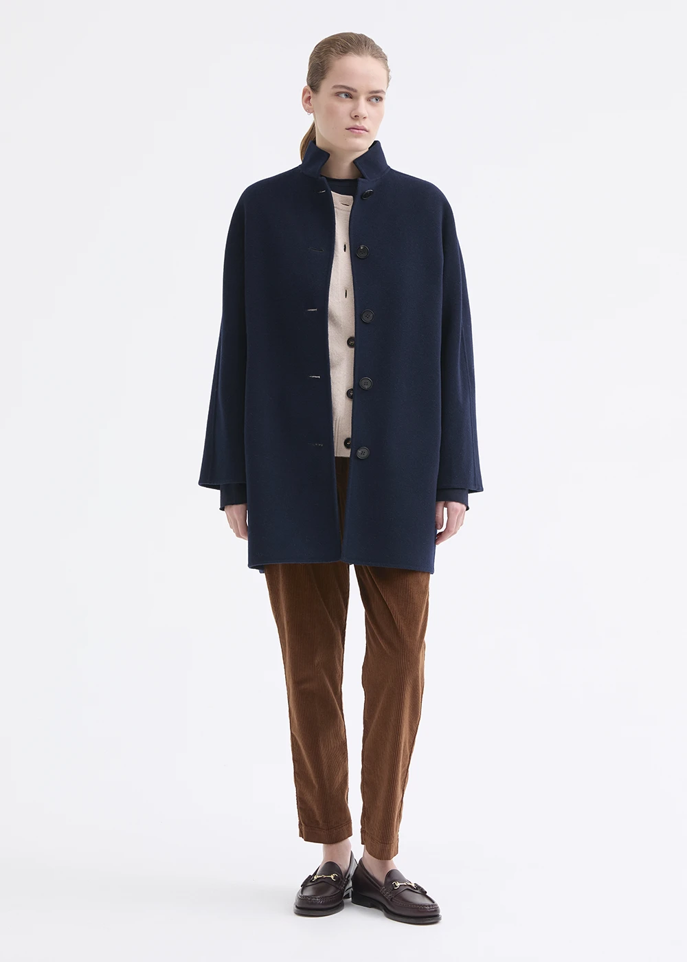 Rosso 35 cappotto double in lana e cashmere blu - immagine 3