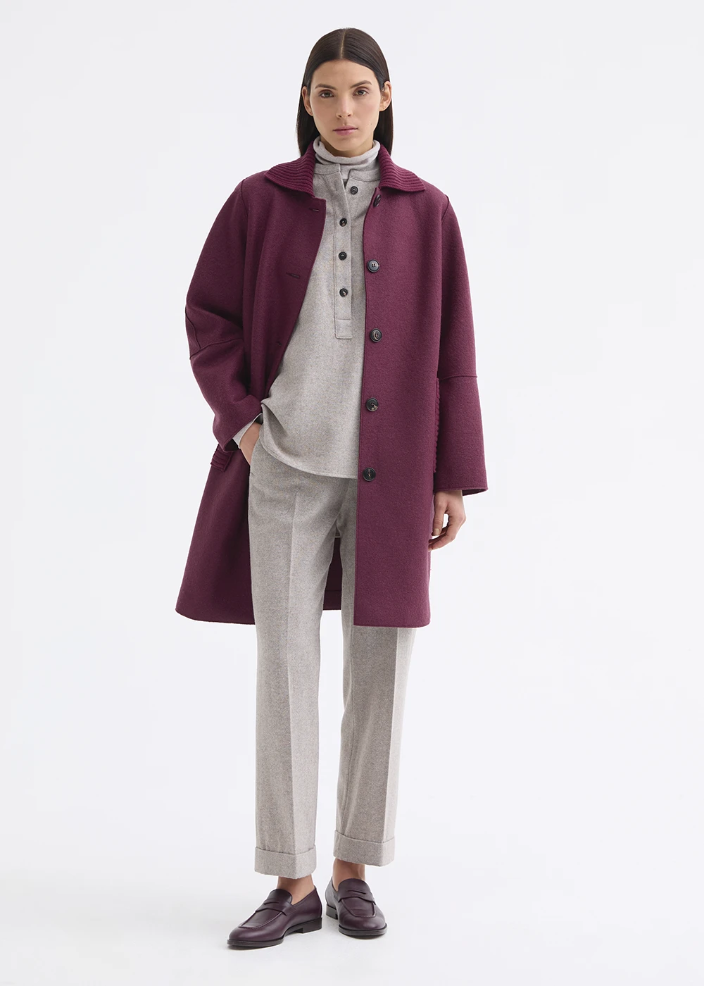 Rosso 35 pantalone in lana e cashmere beige - immagine 3