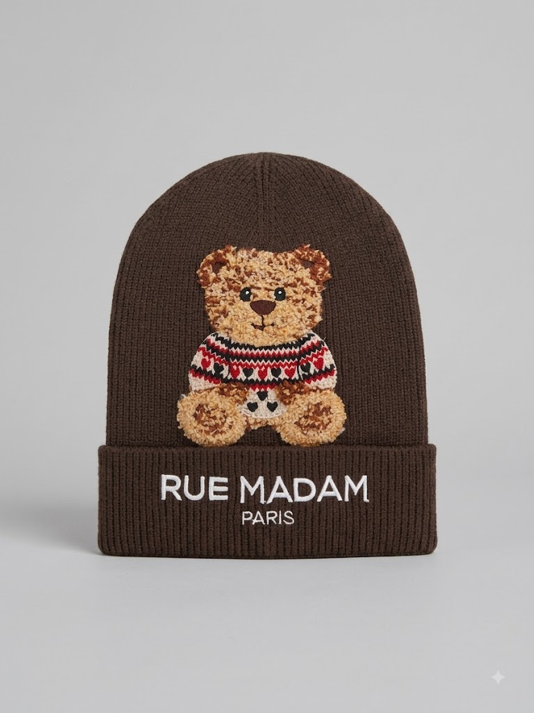Rue Madam Paris cappello a coste marrone MARVIN