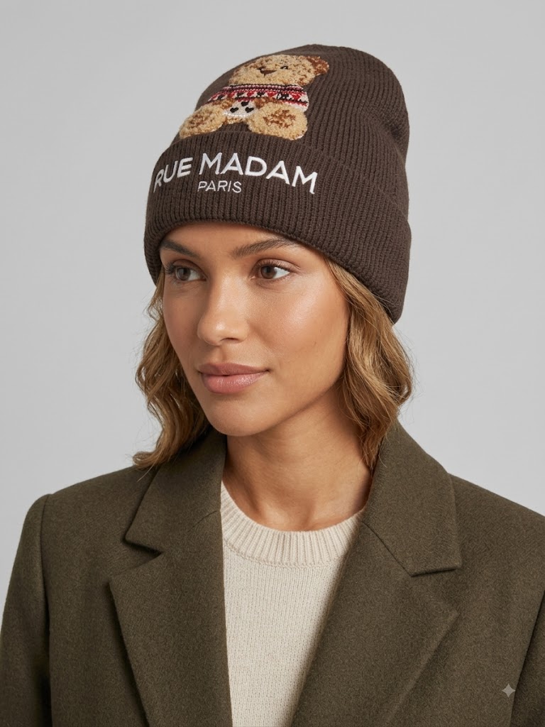 Rue Madam Paris cappello a coste marrone MARVIN