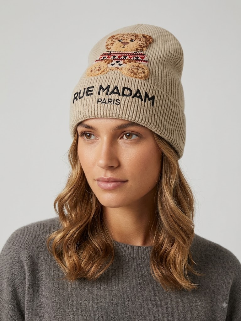 Rue Madam Paris cappello a coste beige MARVIN