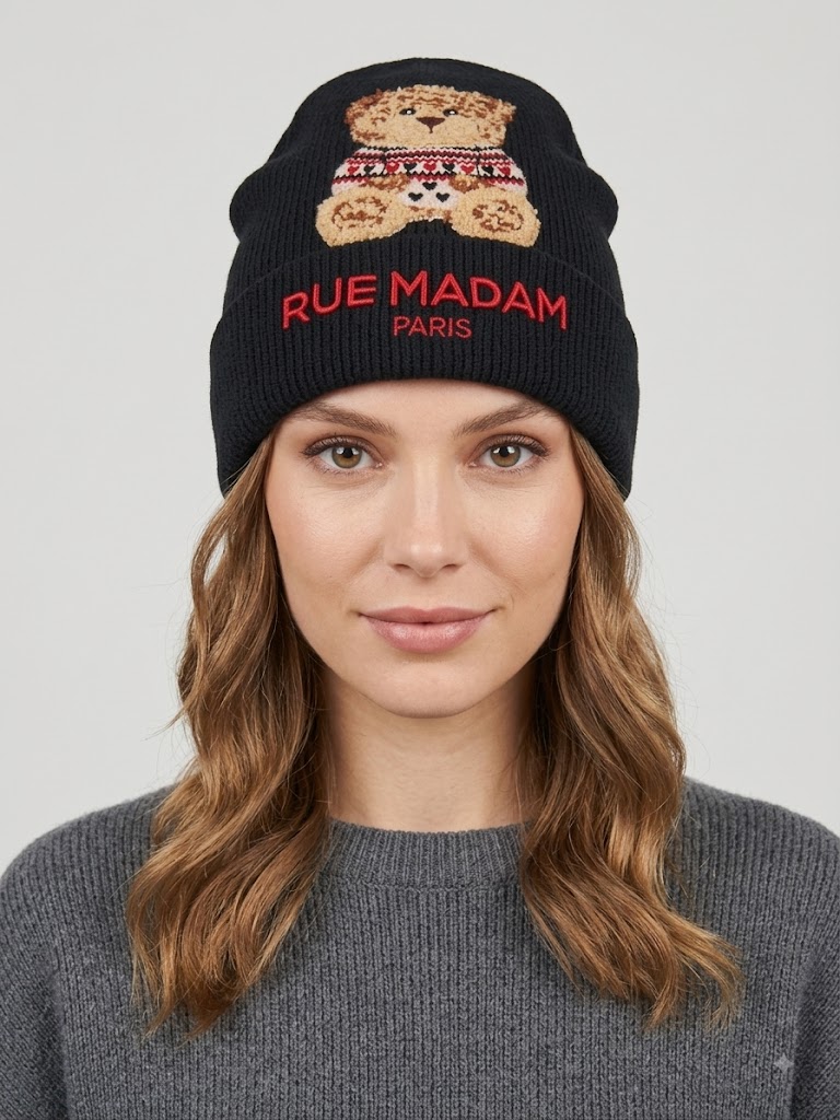 Rue Madam Paris cappello a coste nero MARVIN