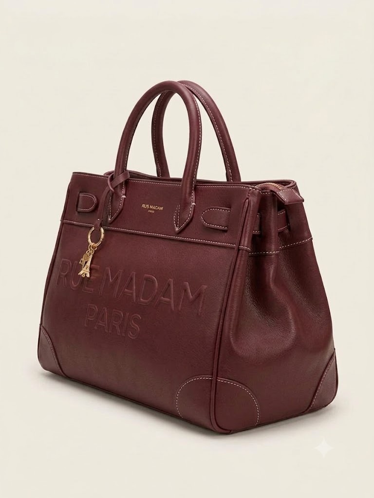 Rue Madam Paris borsa tote rosso barolo LA MAISON - immagine 5
