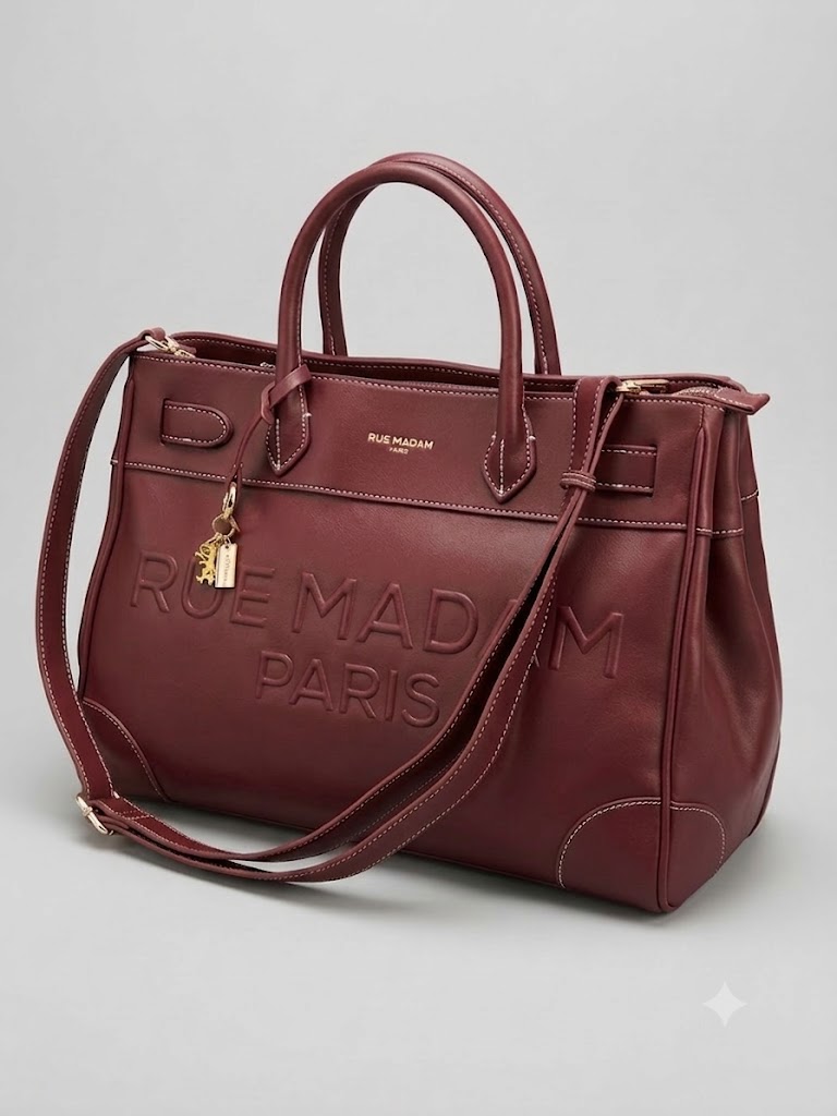 Rue Madam Paris borsa tote rosso barolo LA MAISON - immagine 4