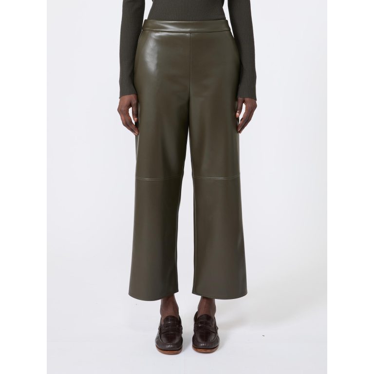 'S Max Mara pantalone in jersey spalmato marroni SMMAMATI