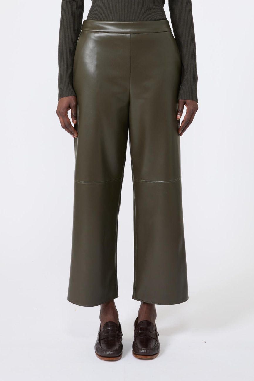 'S Max Mara pantalone in jersey spalmato marroni SMMAMATI