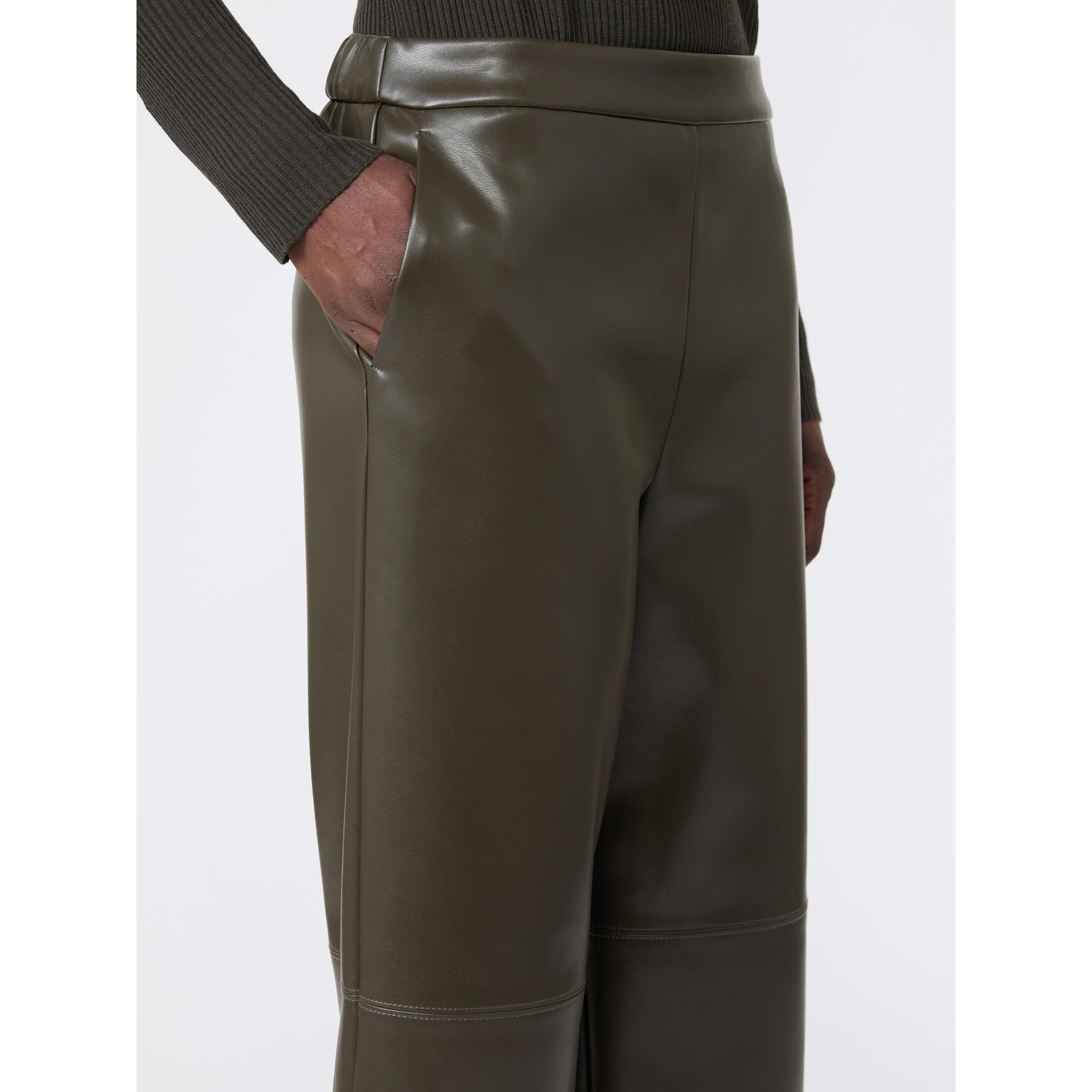 'S Max Mara pantalone in jersey spalmato marroni SMMAMATI - immagine 3