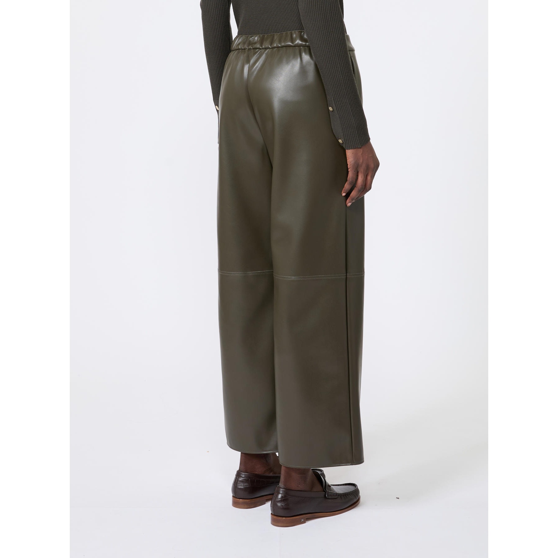 'S Max Mara pantalone in jersey spalmato marroni SMMAMATI - immagine 2