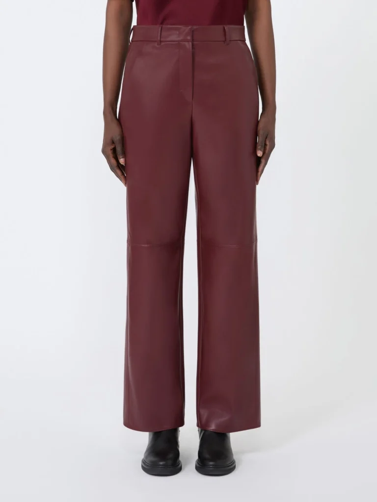'S Max Mara pantalone in jersey spalmato bordeaux SMMSOSPIRO