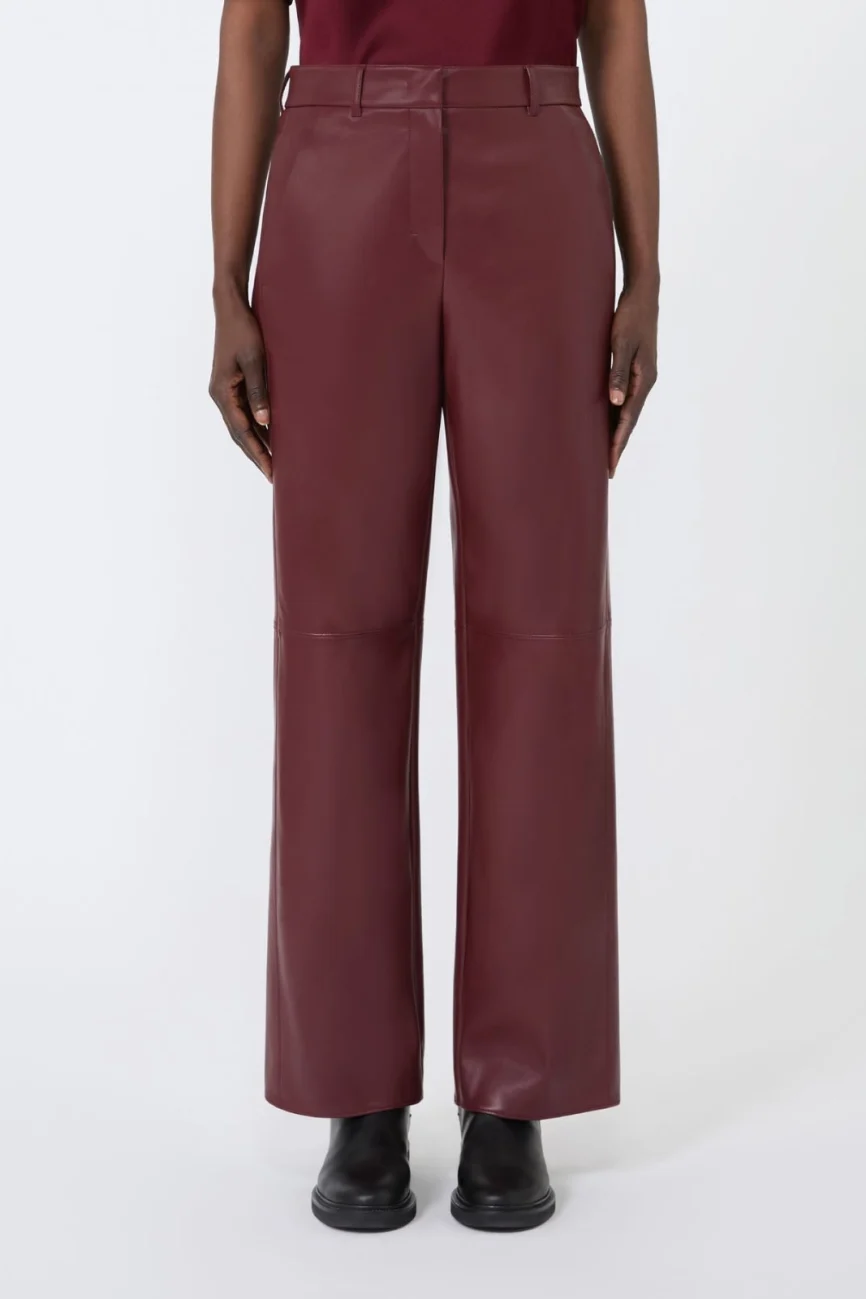 'S Max Mara pantalone in jersey spalmato bordeaux SMMSOSPIRO
