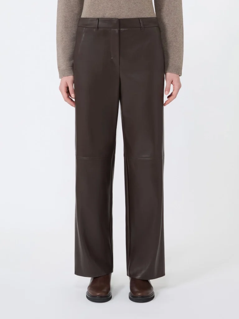 'S Max Mara pantalone in jersey spalmato marroni SMMSOSPIRO