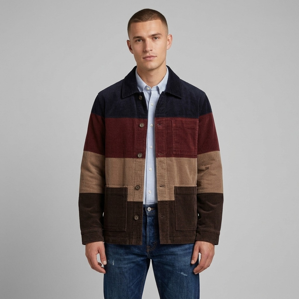 Sebago uomo overshirt in velluto a righe DORR