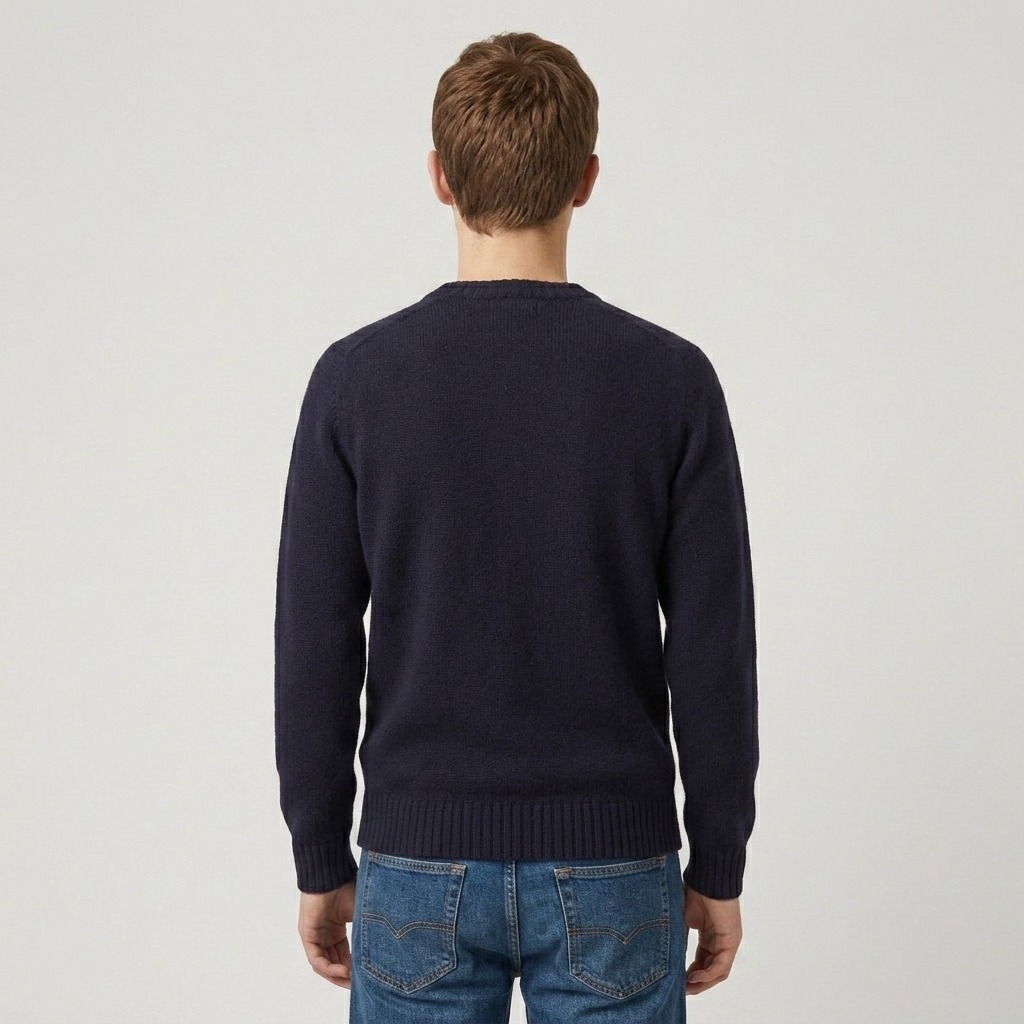 Sebago uomo maglia girocollo in shetland blu GILEAD - immagine 3