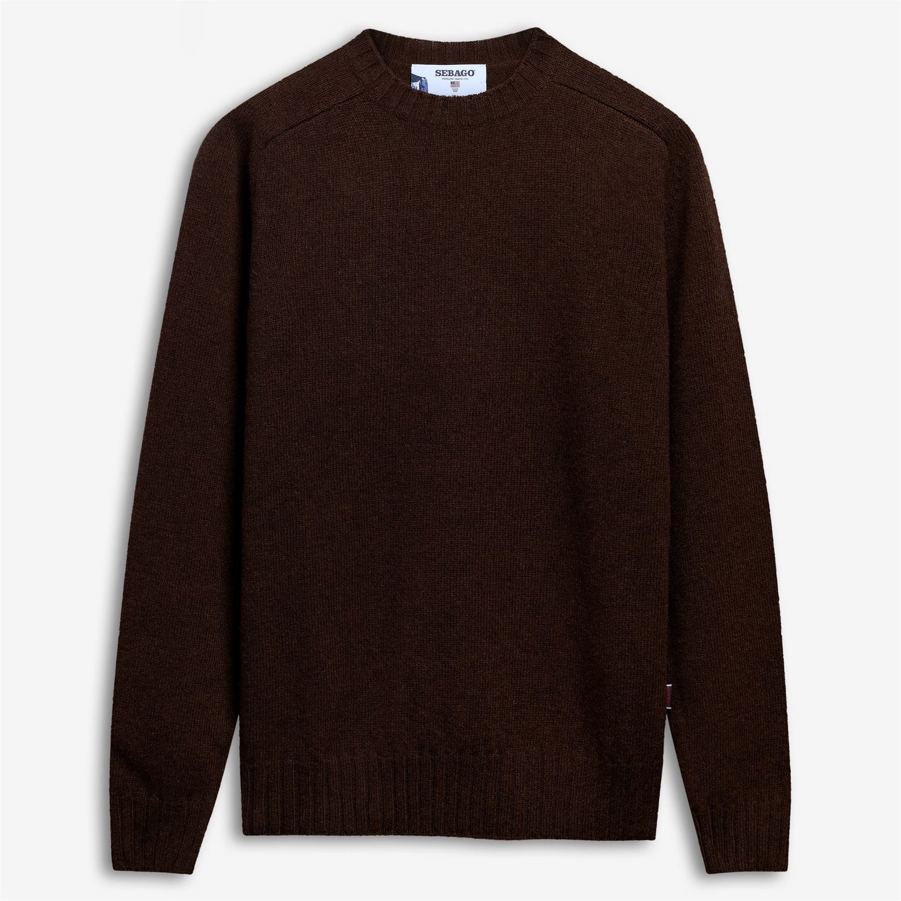 Sebago uomo maglia girocollo in shetland marrone caffè GILEAD - immagine 4