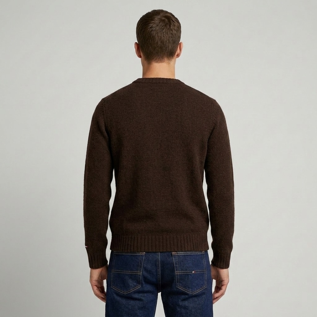 Sebago uomo maglia girocollo in shetland marrone caffè GILEAD - immagine 3