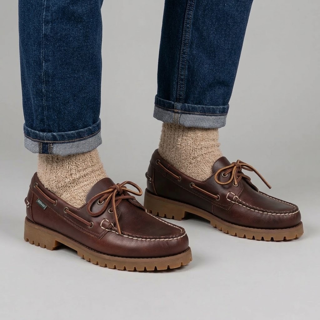 Sebago uomo scarpa da barca con carrarmato marrone RANGER WAXY