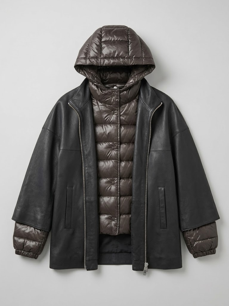 The Jackie Leathers giacca in pelle bonded testa di moro CINTHIA - immagine 5