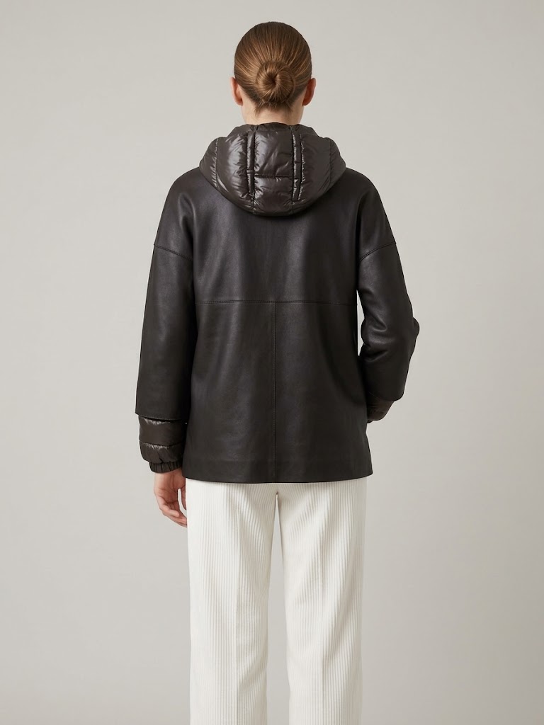 The Jackie Leathers giacca in pelle bonded testa di moro CINTHIA - immagine 4