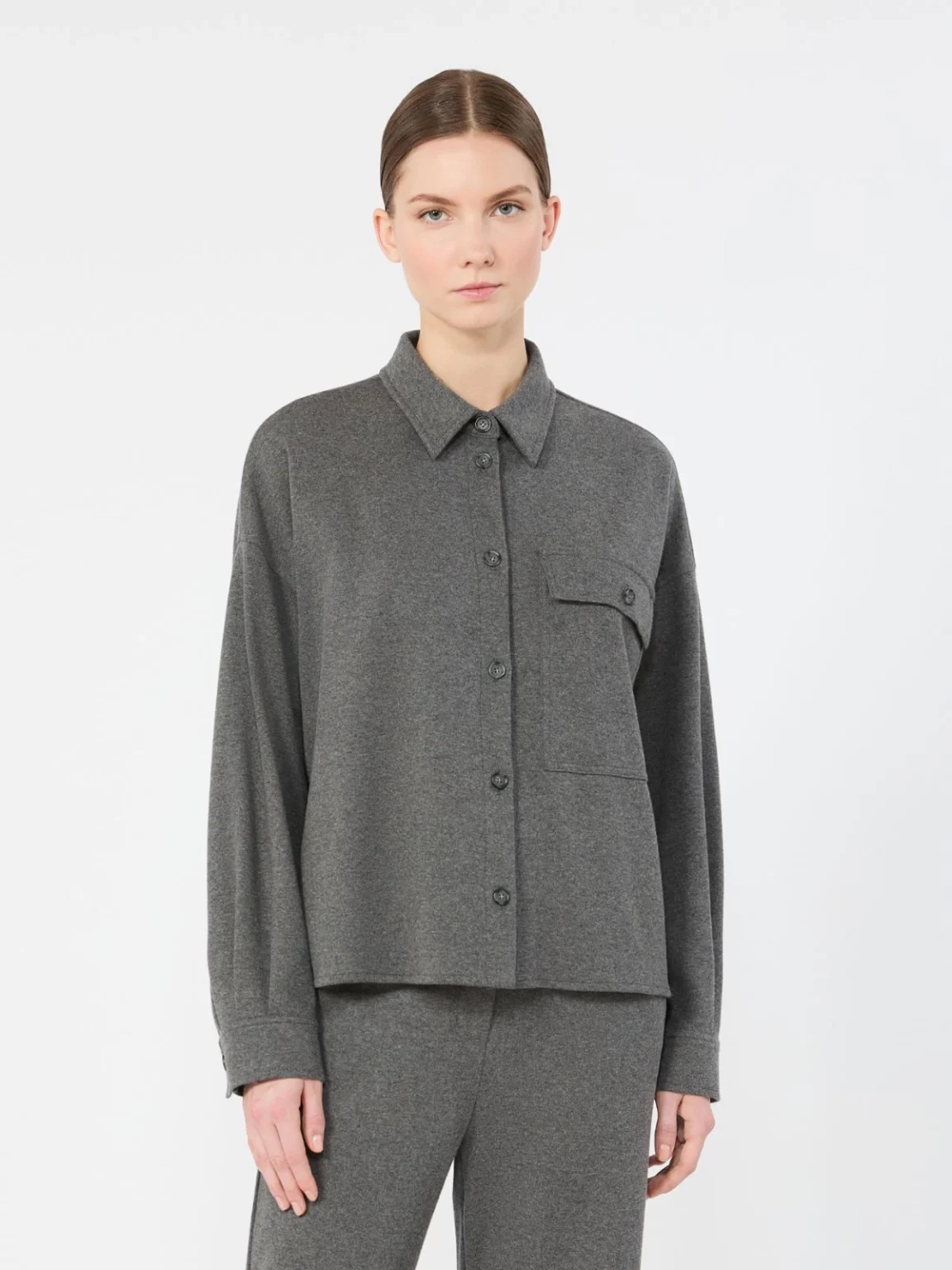 Weekend Max Mara giacca camicia in jersey grigia WKDAGIATE