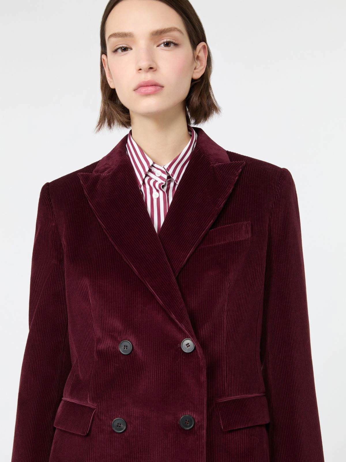 Weekend Max Mara giacca doppio petto in velluto a coste bordeaux WKDKATANGA - immagine 2