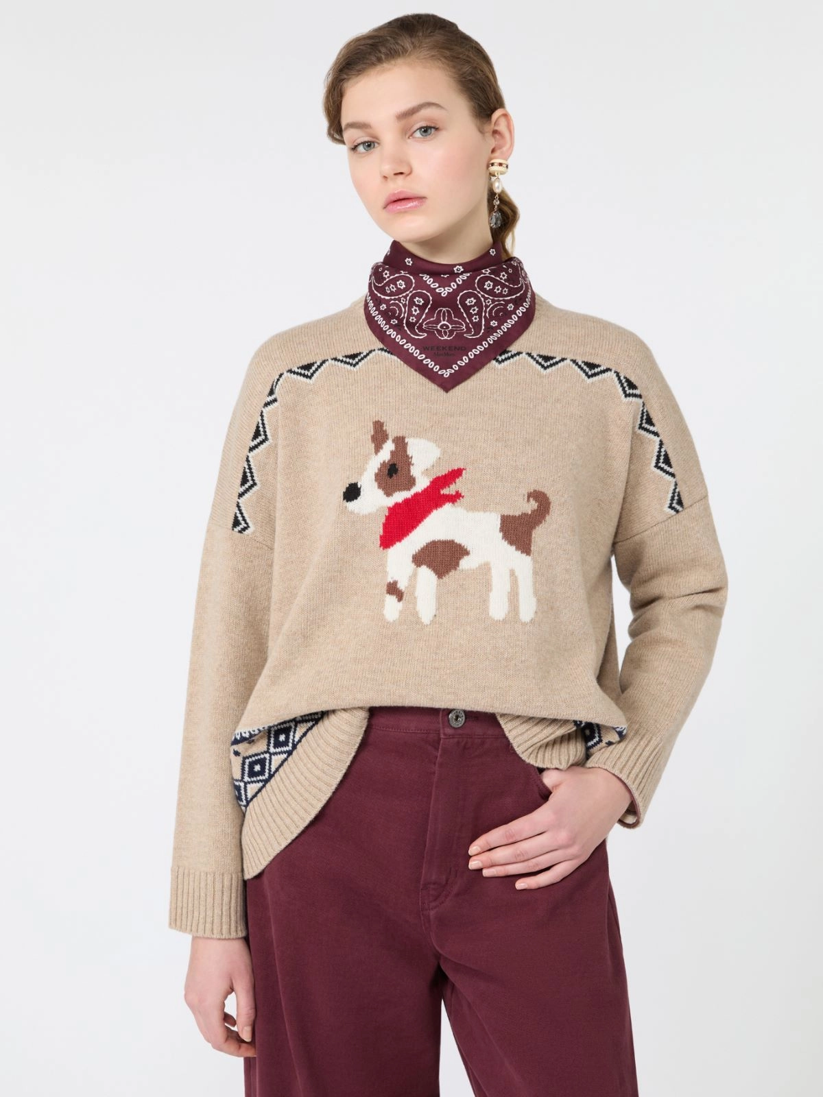 Weekend Max Mara maglia ampia disegno cane WKDPAVIDI - immagine 3