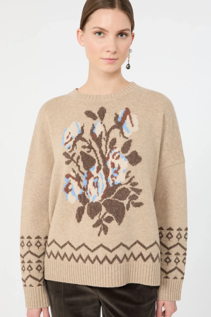 Weekend Max Mara maglia ampia disegno fiore WKDPAVIDI