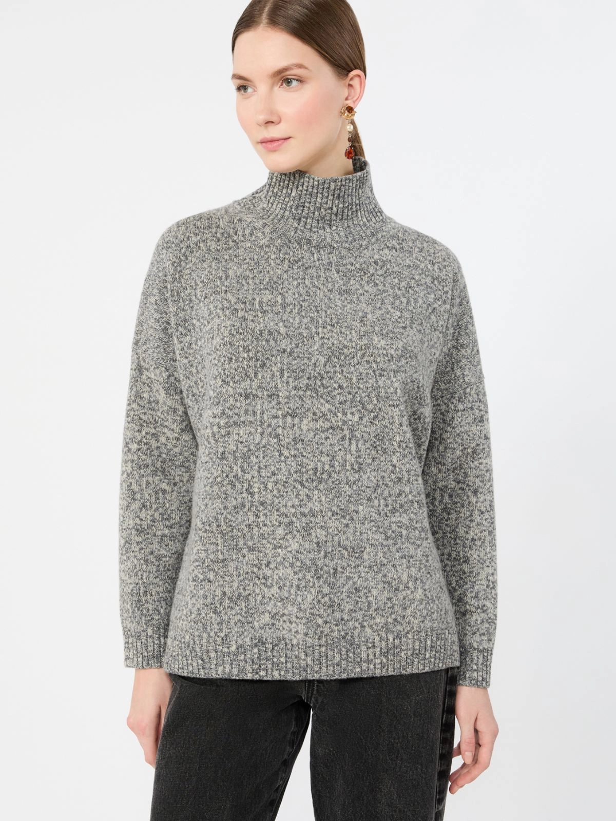 Weekend Max Mara maglia collo alto in lana grigio melange WKDBORGIA