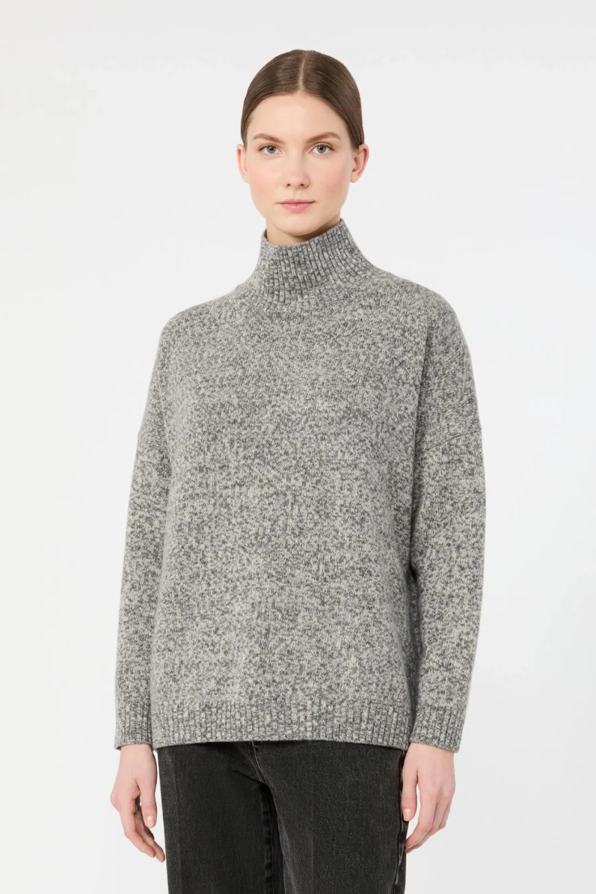 Weekend Max Mara maglia collo alto in lana grigio melange WKDBORGIA