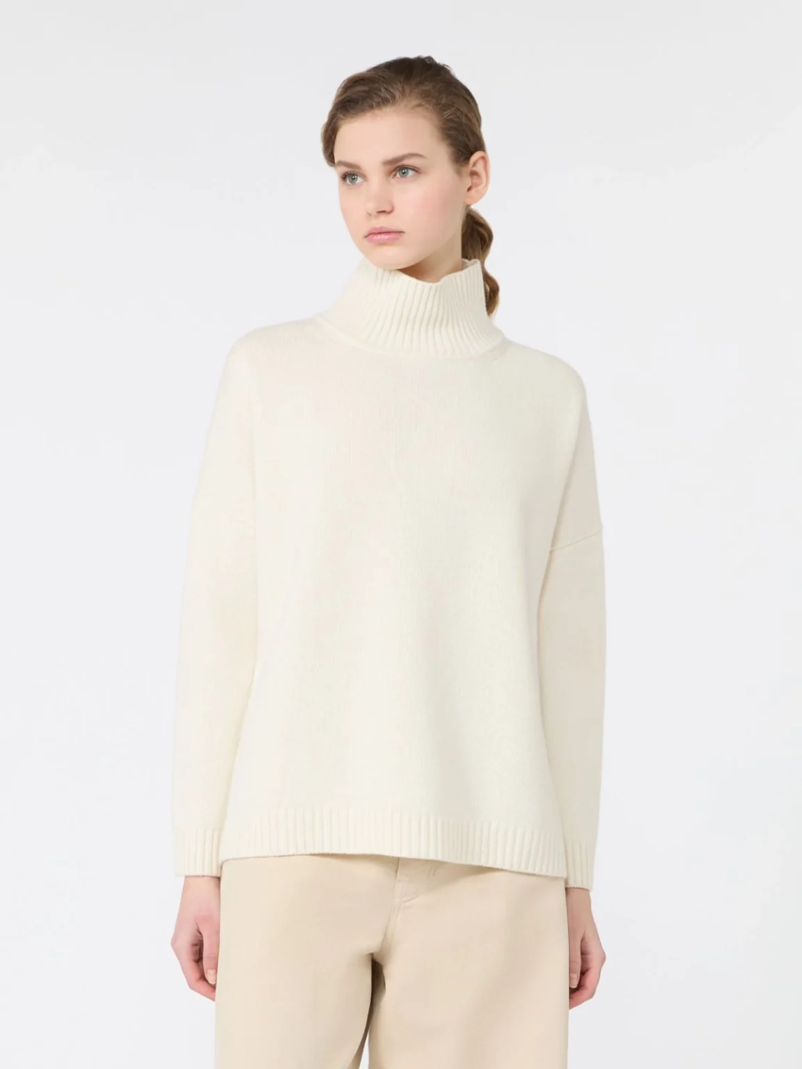 Weekend Max Mara maglia collo alto in lana panna WKDBORGIA