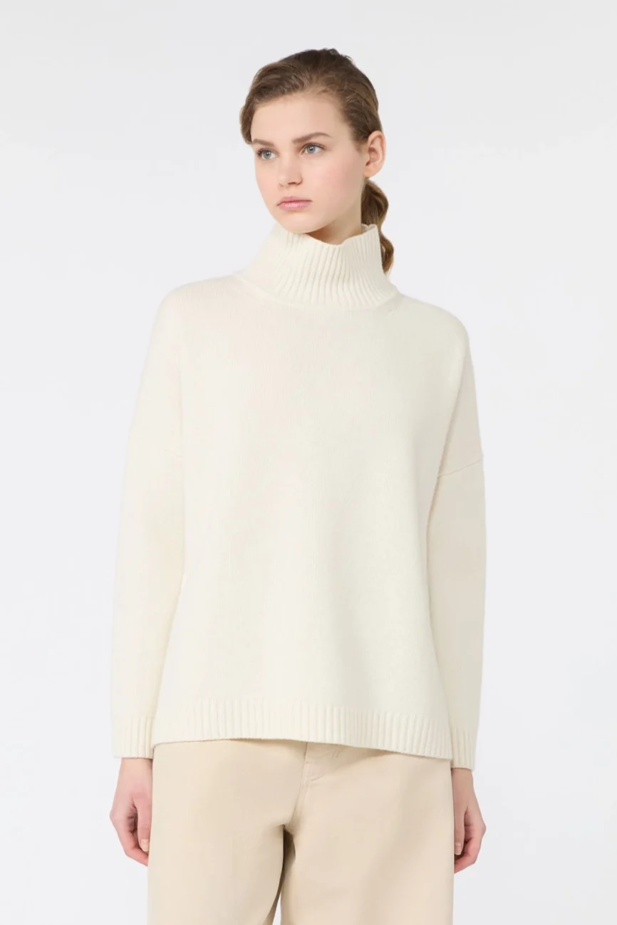 Weekend Max Mara maglia collo alto in lana panna WKDBORGIA
